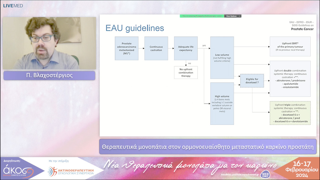12 Π. Βλαχοστέργιος - Θεραπευτικά μονοπάτια στον ορμονοευαίσθητο μεταστατικό καρκίνο προστάτη 