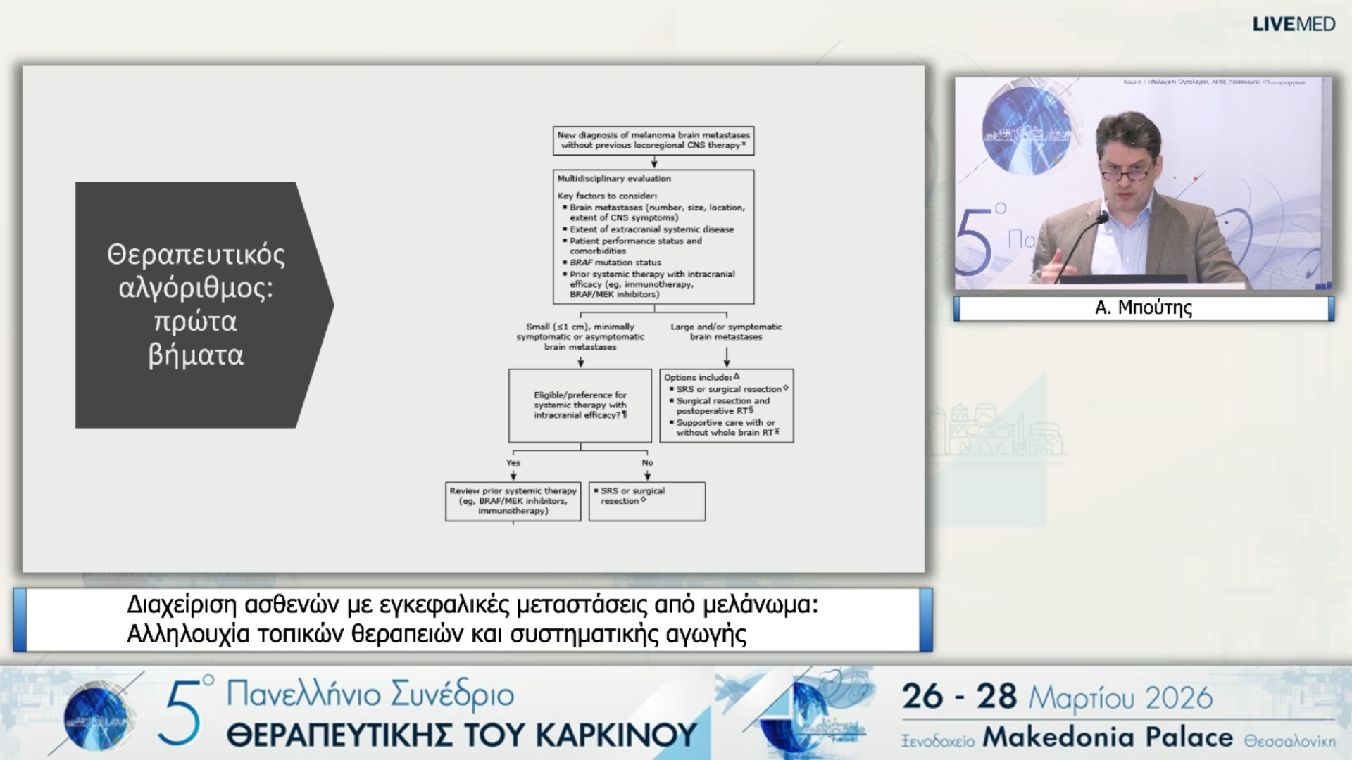 49 Α. Μπούτης - Διαχείριση ασθενών με εγκεφαλικές μεταστάσεις από μελάνωμα: Αλληλουχία τοπικών θεραπειών και συστηματικής αγωγής