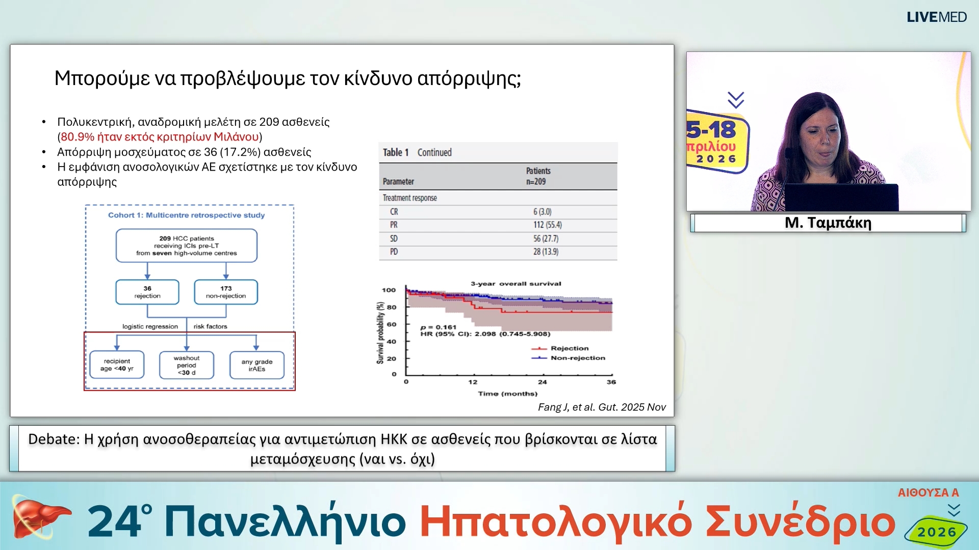 092 Μ. Ταμπάκη  - Debate: Η χρήση ανοσοθεραπείας για αντιμετώπιση ΗΚΚ σε ασθενείς που βρίσκονται σε λίστα μεταμόσχευσης (ναι vs. όχι)