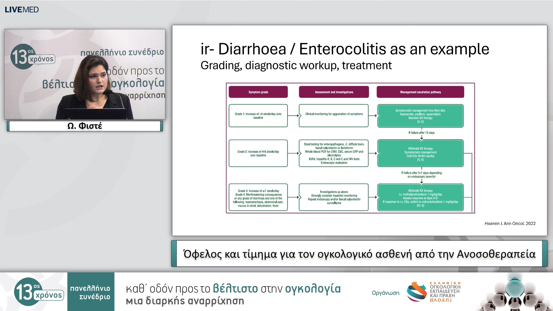 01 Ω. Φιστέ - Όφελος και τίμημα για τον ογκολογικό ασθενή