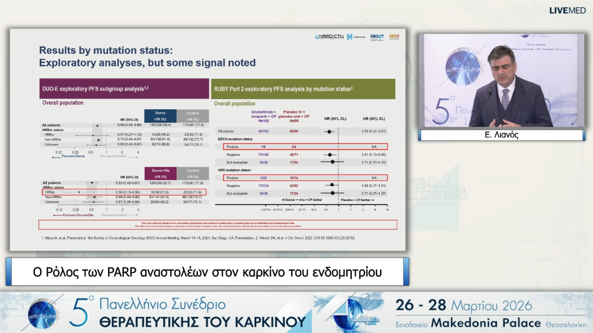 59 Ε. Λιανός - O Ρόλος των PARP αναστολέων στον καρκίνο του ενδομητρίου