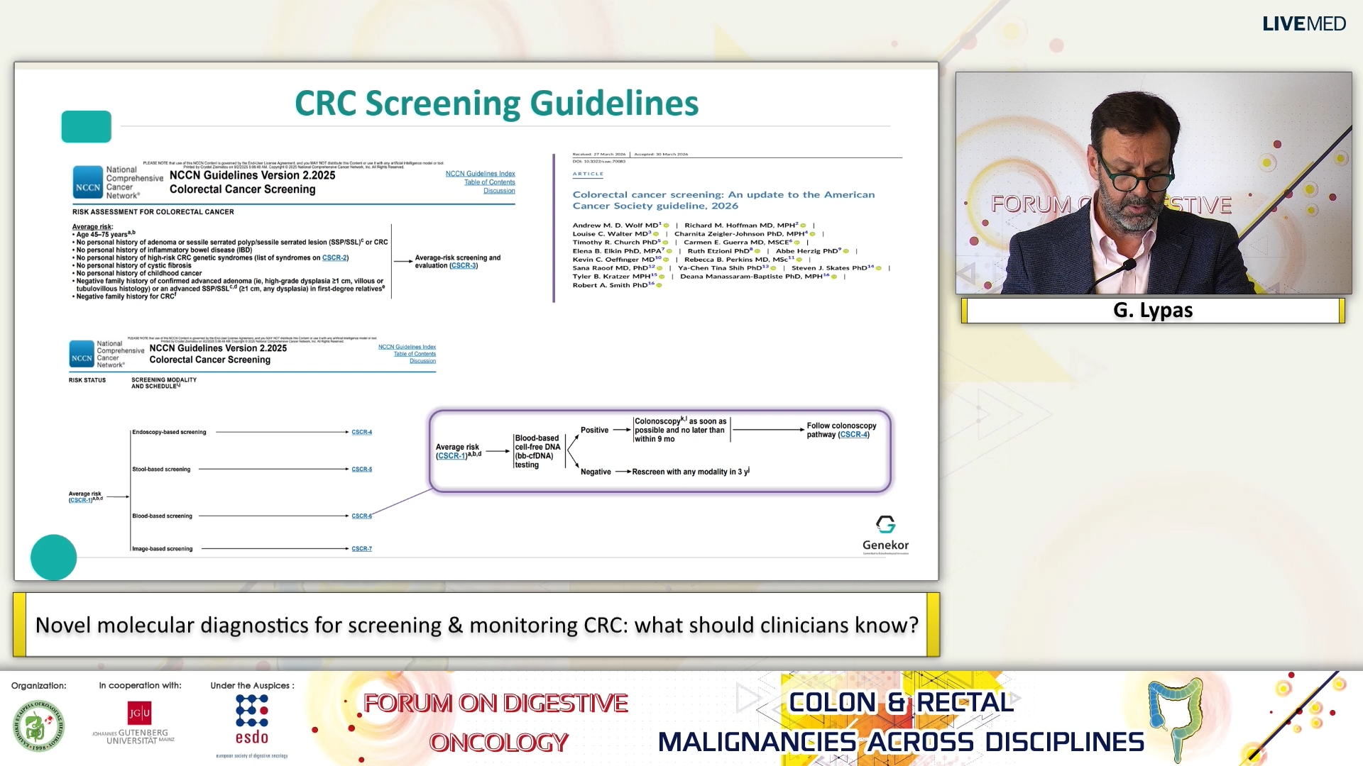 12 G. Lypas - Novel molecular diagnostics for screening & monitoring CRC: what should clinicians know? 