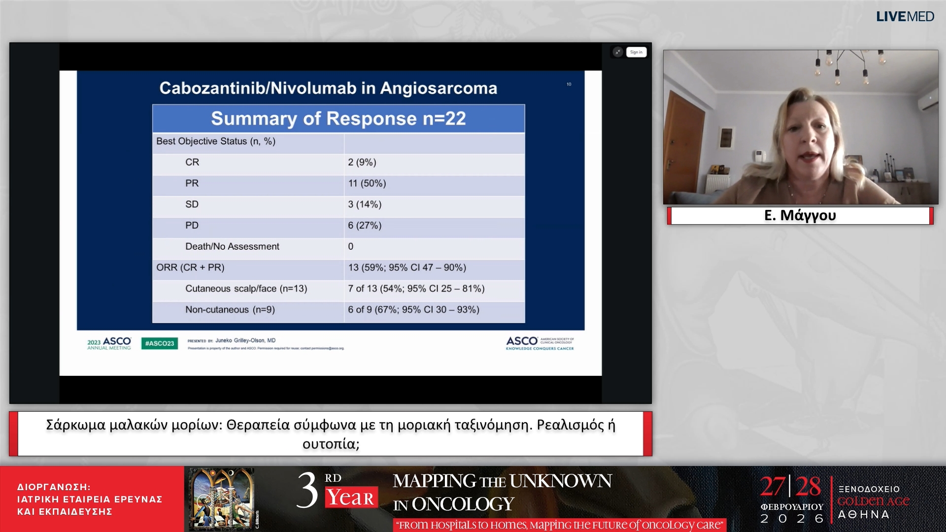 44 Ε. Μάγγου - Σάρκωμα μαλακών μορίων: Θεραπεία σύμφωνα με τη μοριακή ταξινόμηση. Ρεαλισμός ή ουτοπία;
